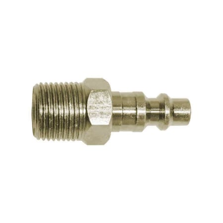 Interstate Pneumatics 1/4 Inch Industrial Steel Coupler Plug x 3/8 Inch Male NPT CPH461